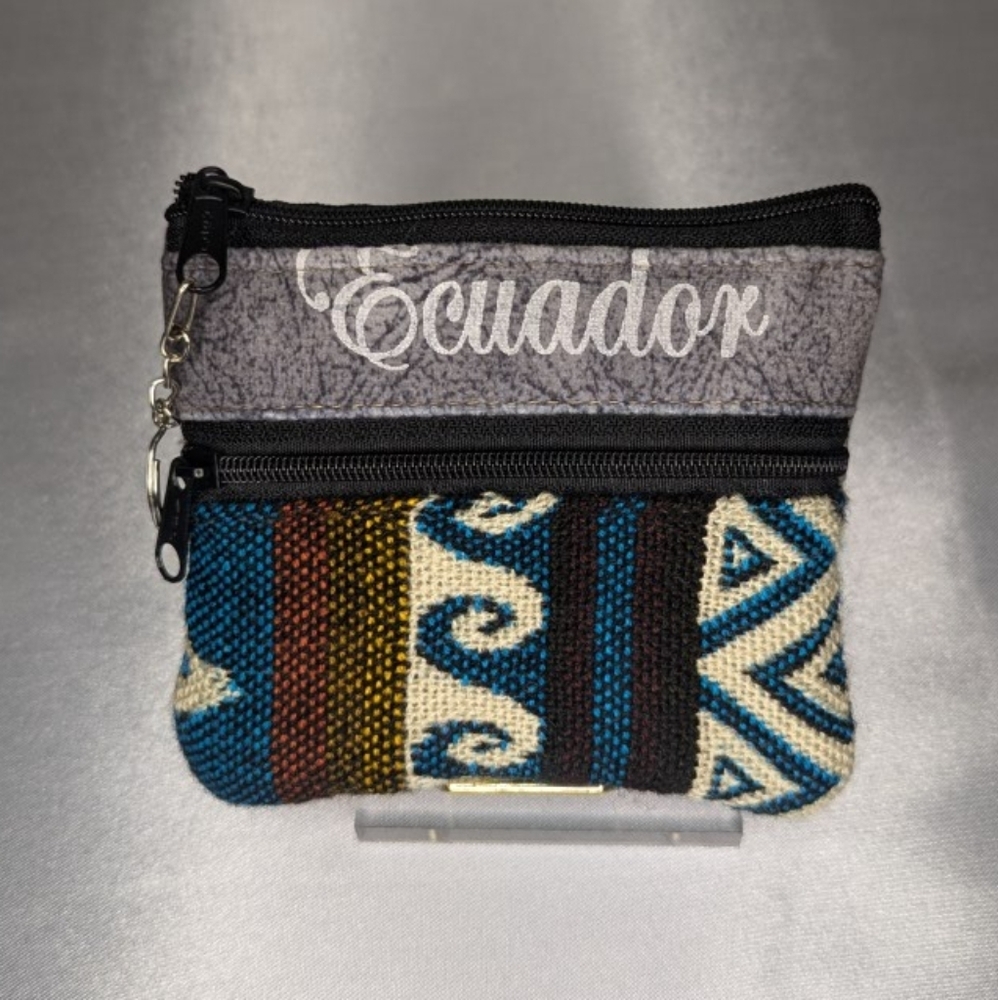 Handcrafted wallet coin purse knit quilted from Ecuador - unique gift! NWOT